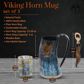Viking Horn Mug Set of 3 (Ring)